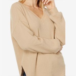 Madewell medium Spindrift V-neck Waffle Knit Long Sleeve Pullover Top